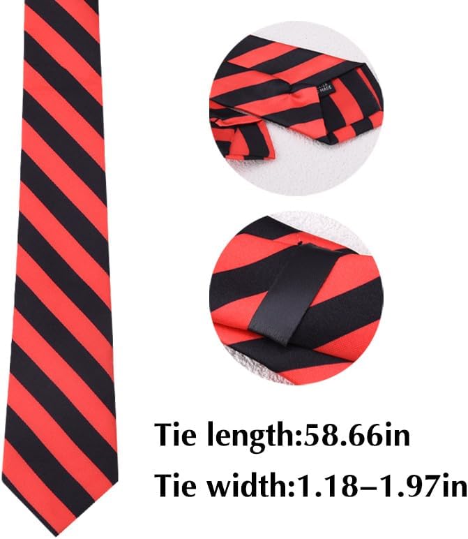Sdopbinbin Black And White Red Striped Tie Green Blue And Black Necktie Halloween Ties for Male Cosplay Wedding Tie for Men - Image 2